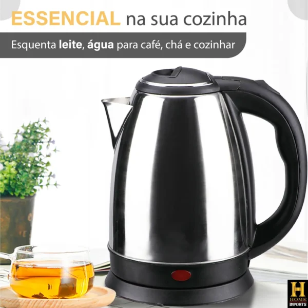 Chaleira Elétrica Portátil 1.8 Litros Aço Inox 110v, Para Café e Chá Linha Premium - Image 2