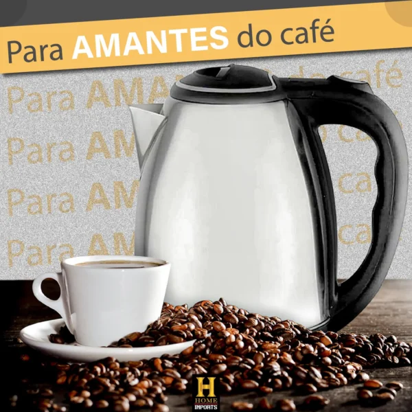 Chaleira Elétrica Portátil 1.8 Litros Aço Inox 110v, Para Café e Chá Linha Premium - Image 3