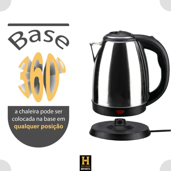 Chaleira Elétrica Portátil 1.8 Litros Aço Inox 110v, Para Café e Chá Linha Premium - Image 4