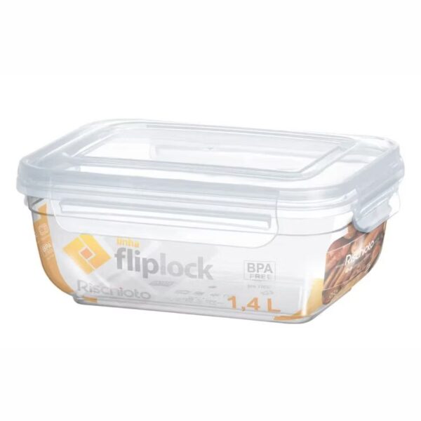 Kit 3 Pote Flip Lock Rischioto 400Ml 800Ml 1,4L Plástico. - Image 3
