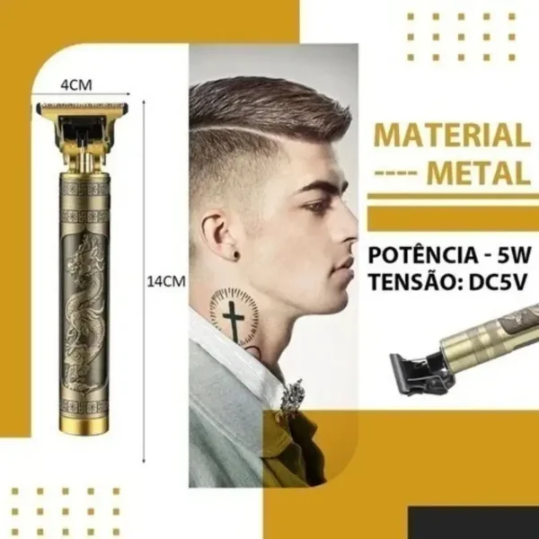 Maquina Acabamento Profissional portátil Cabelo Barba Sem Fio Dragão - Image 2