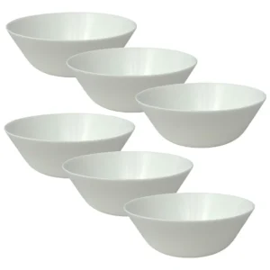 Kit 06 Peças Tigela Bowl Opaline 300 ML Branca