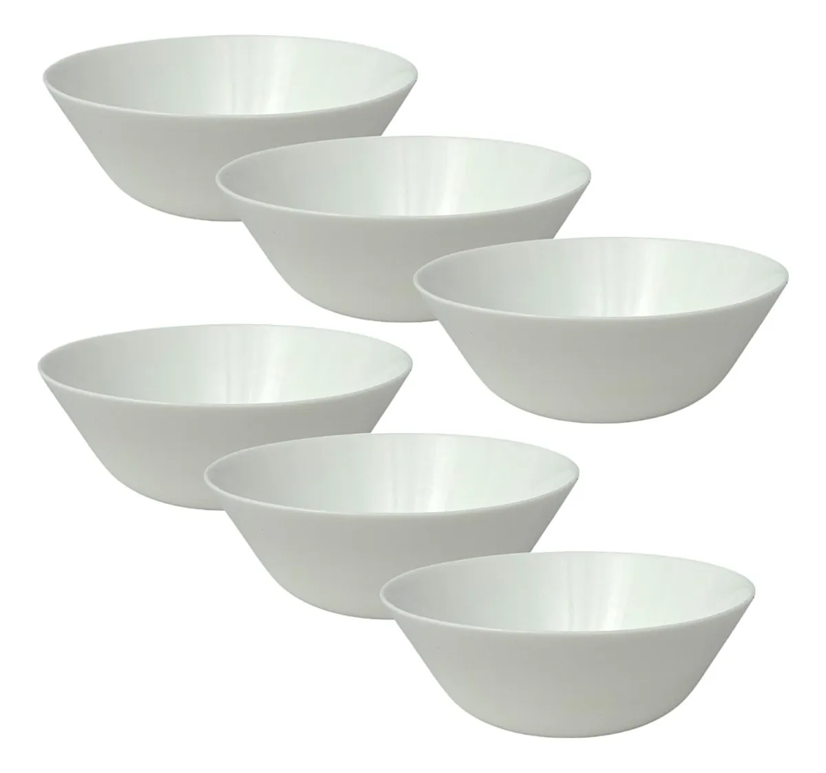 Kit 06 Peças Tigela Bowl Opaline 300 ML Branca