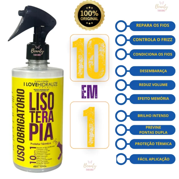 Protetor Térmico Lisoterapia 10 em 1 – Brilho, Proteção e Tratamento Completo - 500ml - Image 3