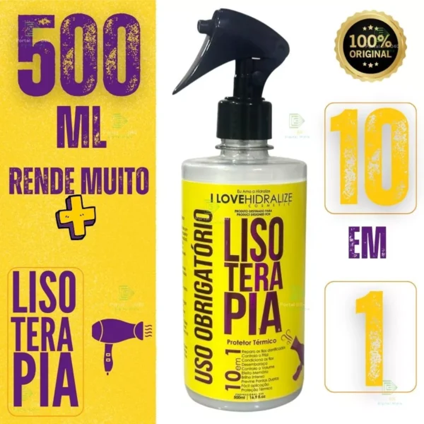 Protetor Térmico Lisoterapia 10 em 1 – Brilho, Proteção e Tratamento Completo - 500ml