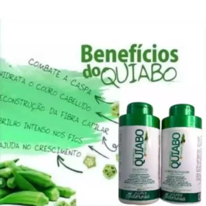 Kit-Shampoo-Condicionador-Tratamento-Quiabo+Força 450+450ml-Efeito-de-Salão