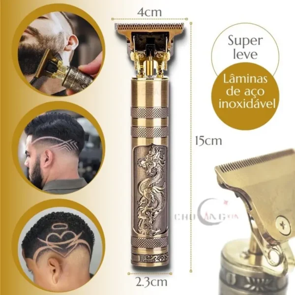 Maquina Acabamento Profissional portátil Cabelo Barba Sem Fio Dragão - Image 4