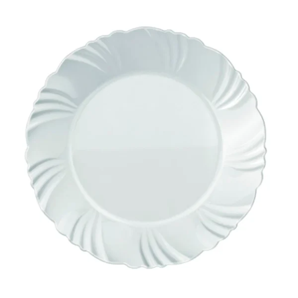Prato de Sobremesa 19,5cm Pétala de Vidro Branco Nadir